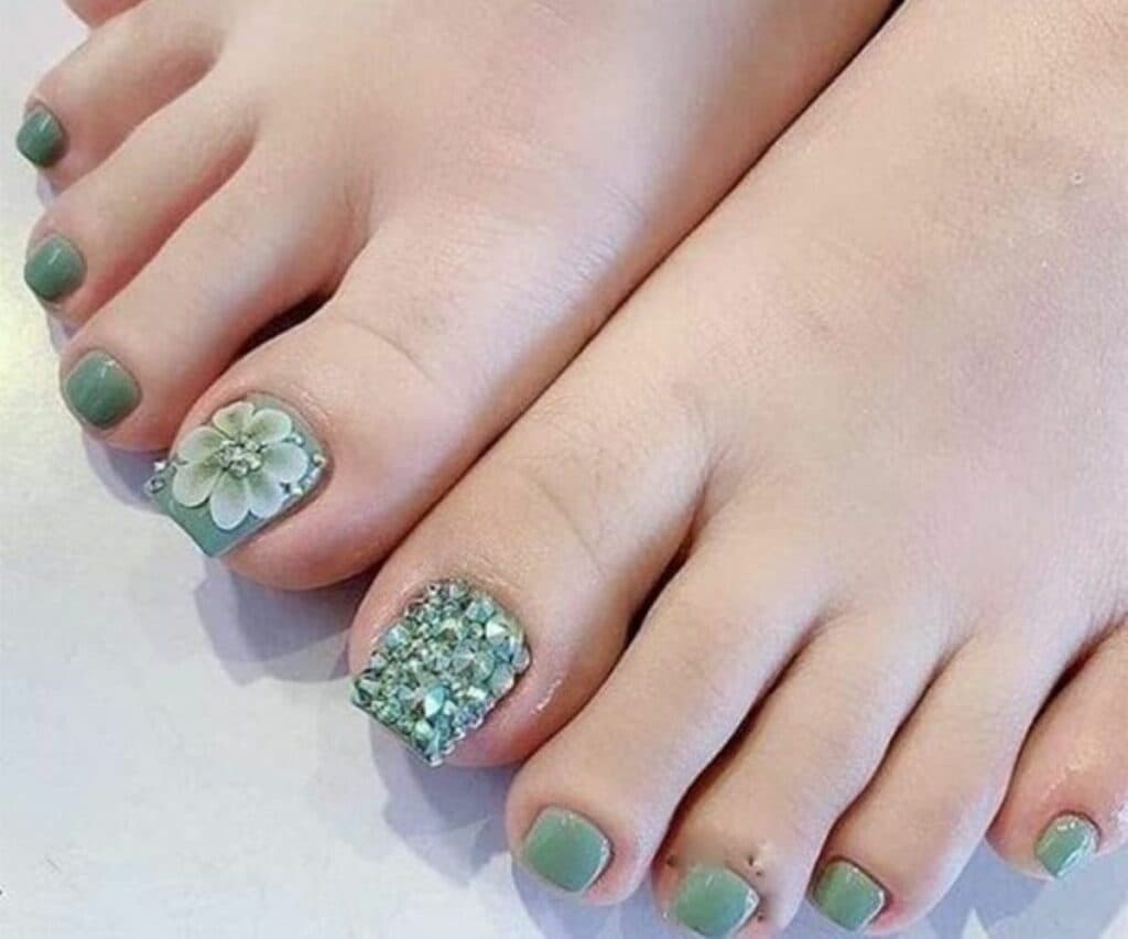 99 Mẫu móng chân đẹp màu xanh rêu hot trend 2022Tin tức thanh niên Việt Nam
